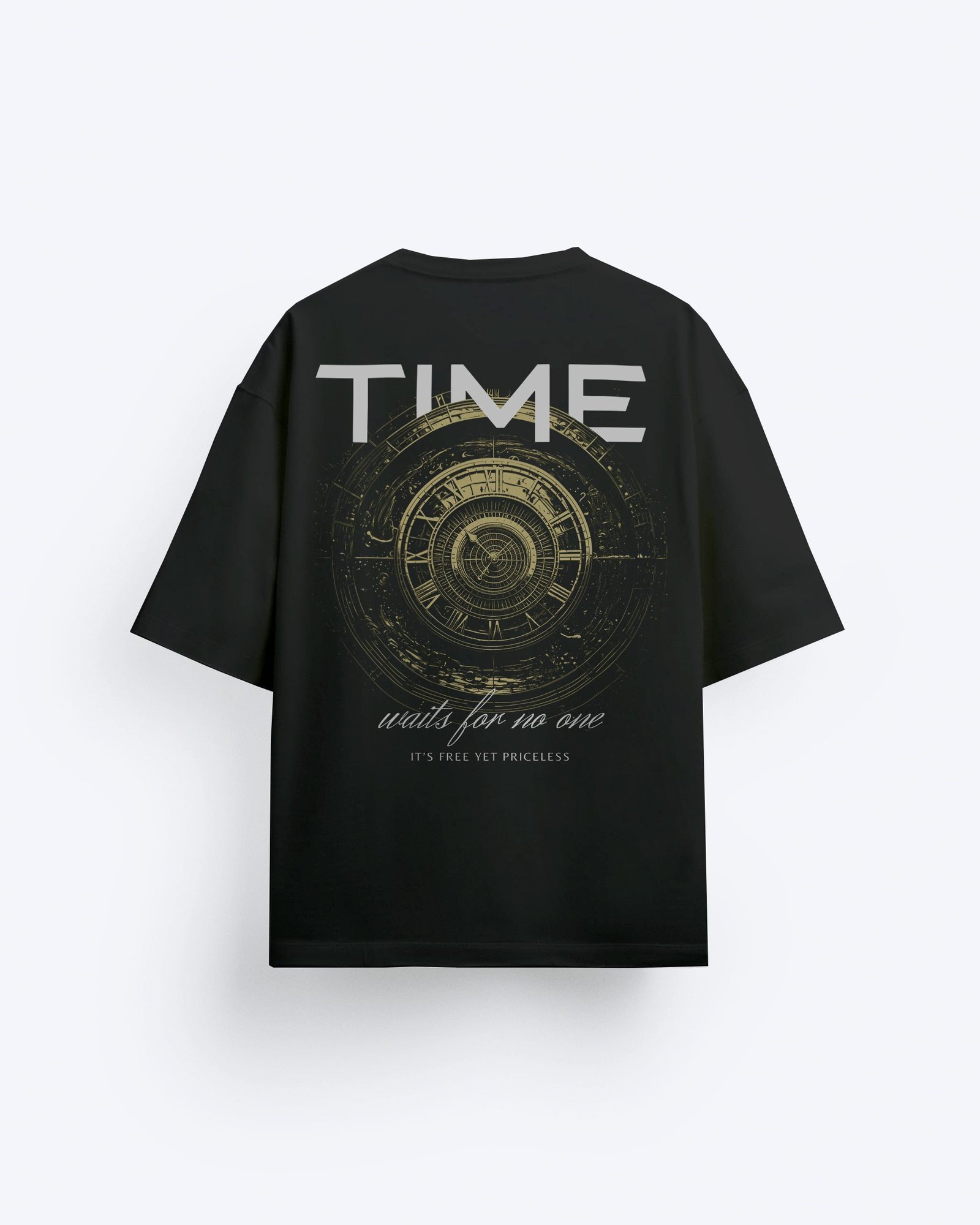 Best Black Tshirts Online – Made By Premium 100% Cotton – Backprint: Time Machine Backprint On A Black T-shirt – Shop Affordable Black Oversized T-shirt For Men & Women – Oversized Fit. Dropshoulder Style & Heavyweight – Top Tshirts On Sale